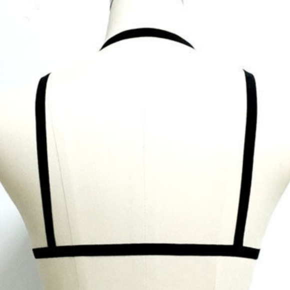 Sexy Black Strappy Cage Bra Harness Bralette - Picture 3 of 3